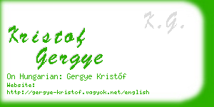 kristof gergye business card