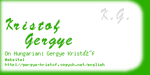 kristof gergye business card